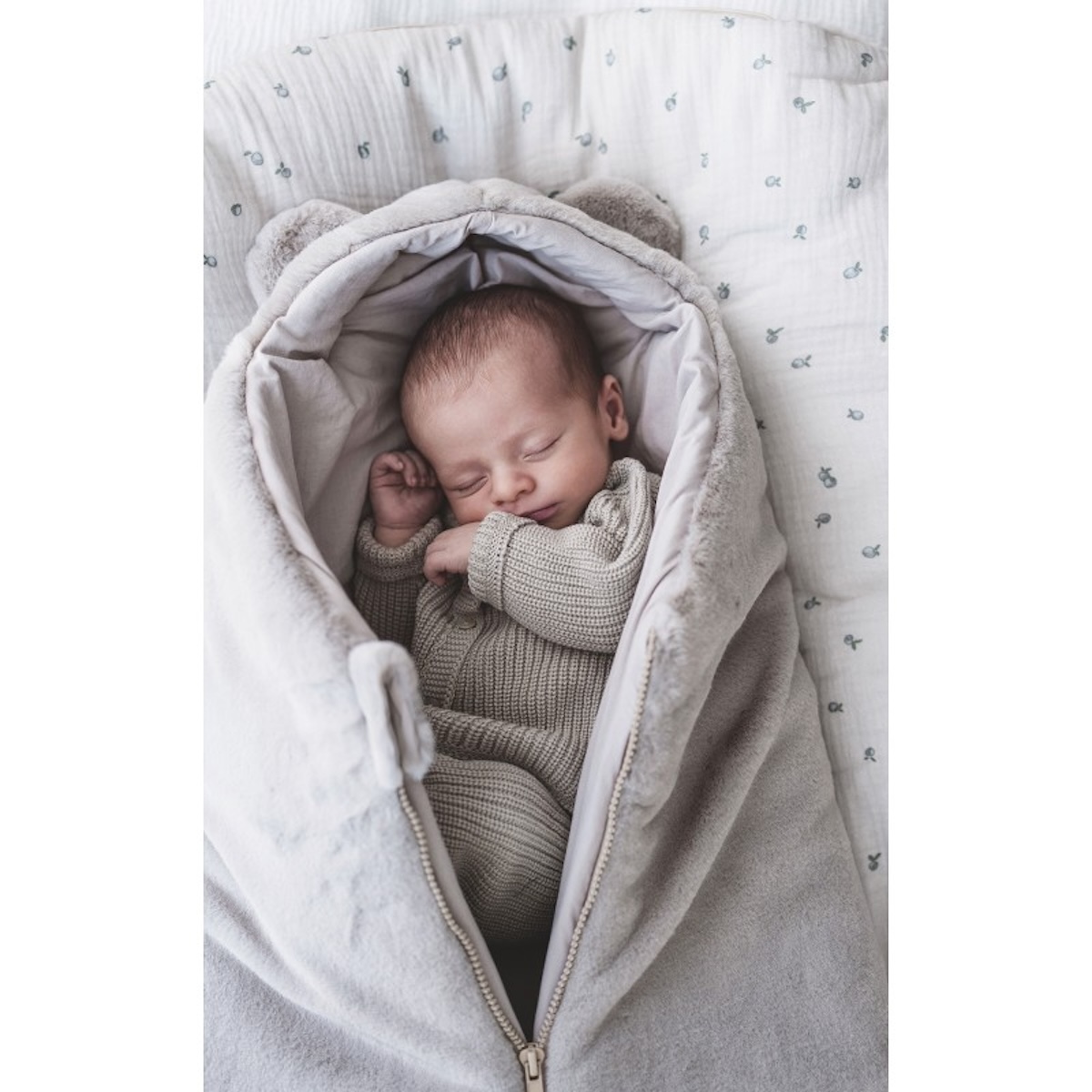 Saco capazo ZIPPIE Babyshower minky fog