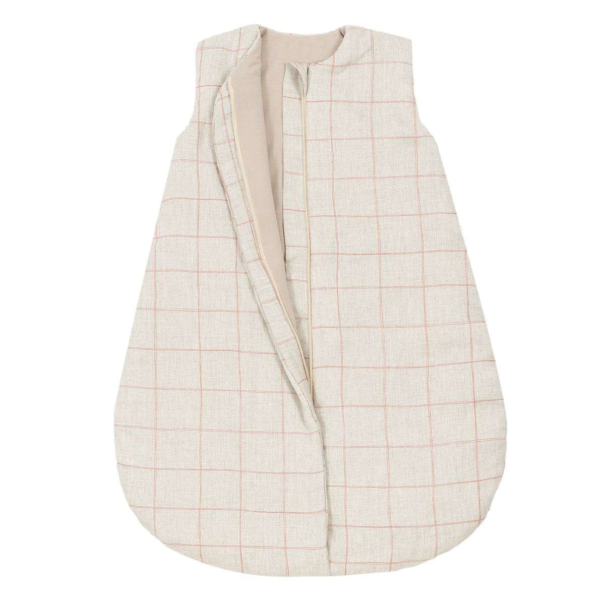 Saco dormir entretiempo 0-6m FRENCH LINEN Nobodinoz Carmine grid