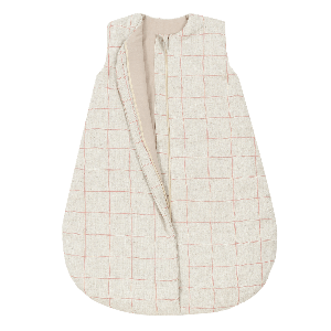 Saco dormir entretiempo 0-6m FRENCH LINEN Nobodinoz Carmine grid