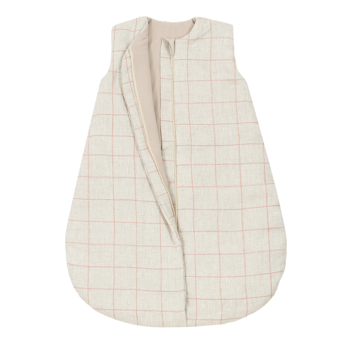 Saco dormir entretiempo 6-18m FRENCH LINEN Nobodinoz Carmine grid