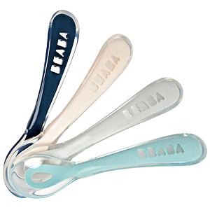 Set 4 cucharas silicona 2ª edad Béaba multicolor