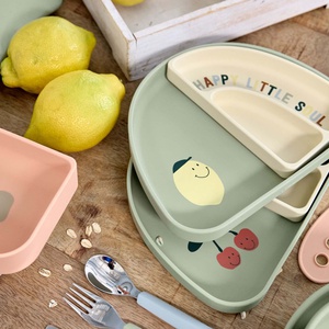 Set platos seccionados 3uds HAPPY FRUITS Laessig Lemon
