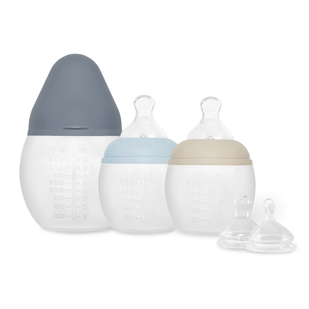 Set recién nacido BUDDY Elhée Sand Pale blue Blue grey tetina XS