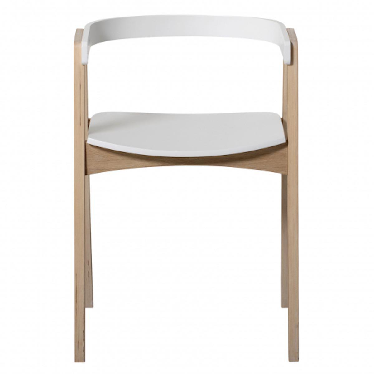 Silla WOOD Oliver Furniture blanco-roble