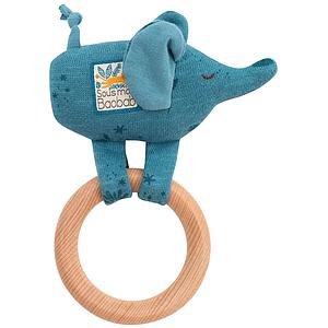 Sonajero-anillo madera elefante SOUS MON BAOBAB Moulin Roty