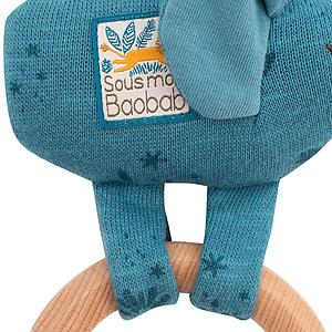 Sonajero-anillo madera elefante SOUS MON BAOBAB Moulin Roty