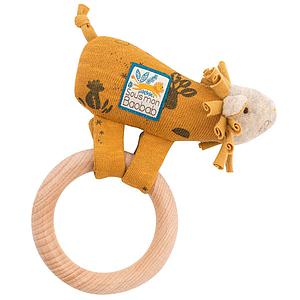 Sonajero-anillo madera león SOUS MON BAOBAB Moulin Roty