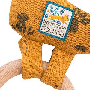 Sonajero-anillo madera león SOUS MON BAOBAB Moulin Roty