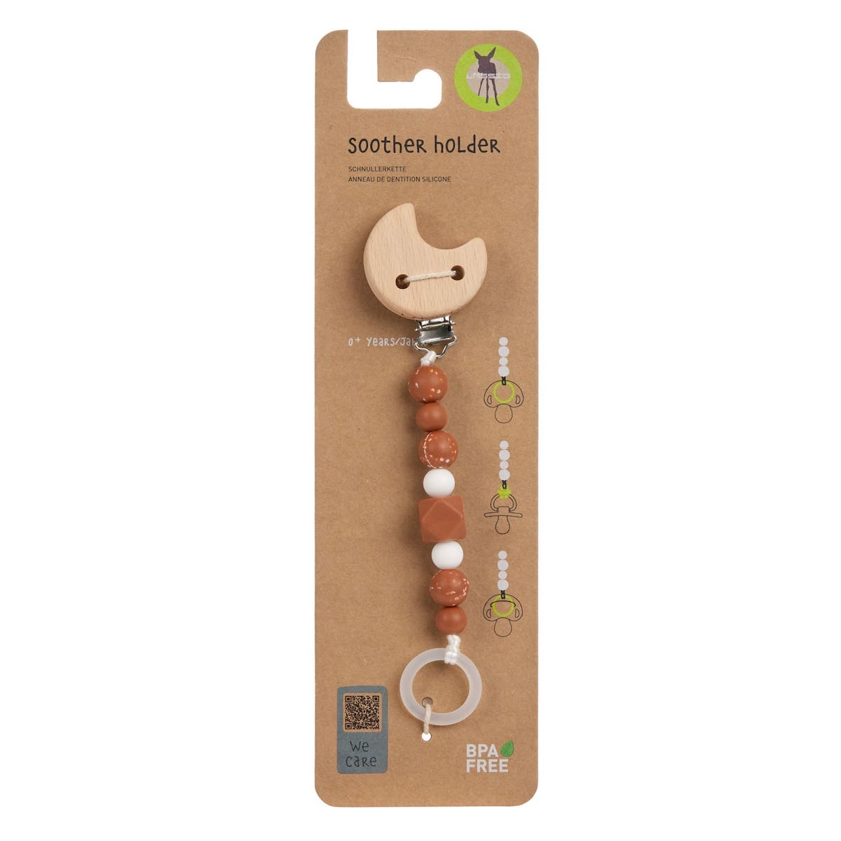 Sujeta chupetes LITTLE UNIVERSE Laessig luna rust