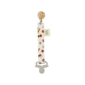 Sujeta chupetes NOOS Wooly Organic small caramel dots