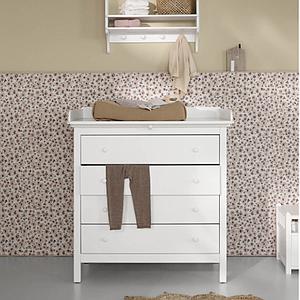 Tabla cambiador cómoda 4 cajones SEASIDE Oliver Furniture blanco
