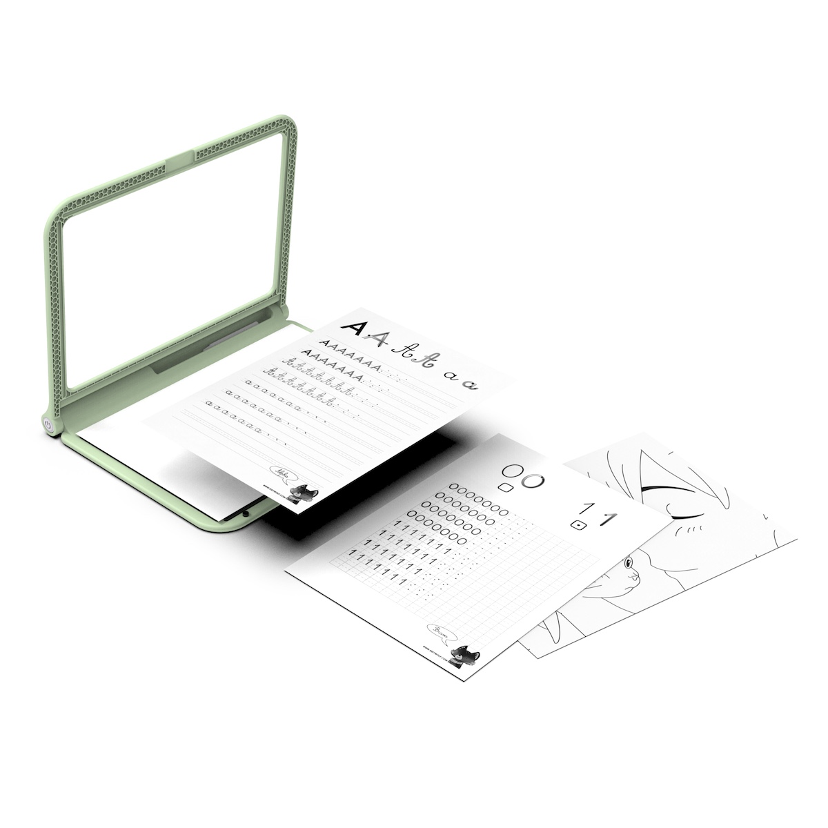 Tableta portátil 2en1 KIDYDRAW-PRO Kidywolf verde