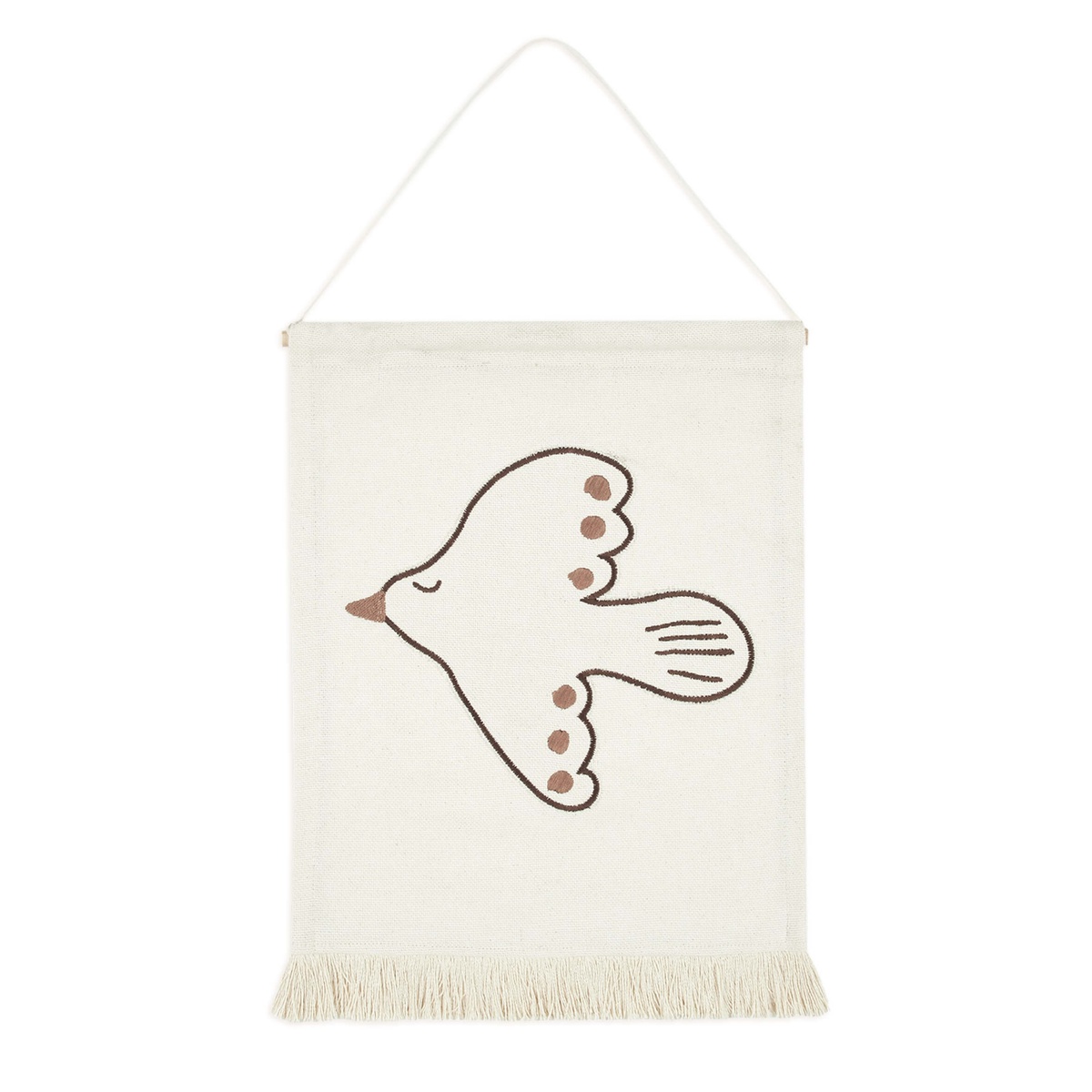 Tapiz 32x45cm LANDSCAPE Nobodinoz bordado Pájaro brown-natural