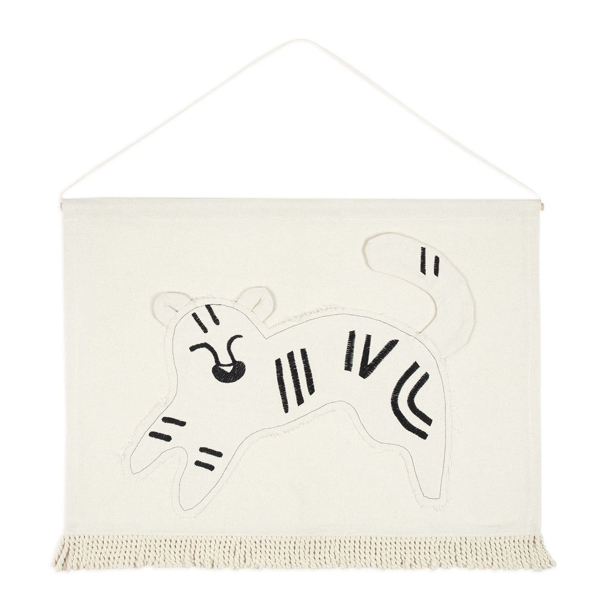Tapiz 67x52cm LANDSCAPE Nobodinoz bordado Tigre black-natural