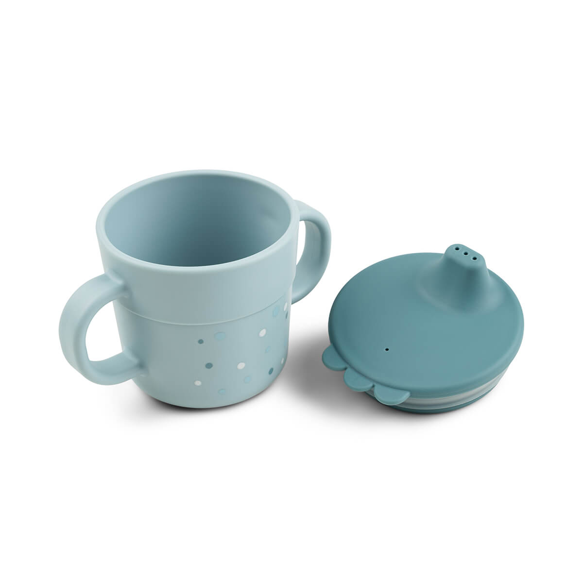 Taza-boquilla FOODIE Done by Deer Happy Dots azul