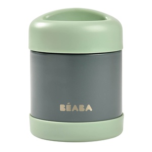 Termo acero inoxidable 300ml Béaba gris mineral-verde salvia