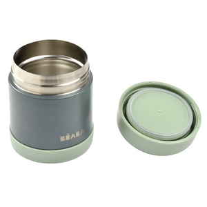 Termo acero inoxidable 300ml Béaba gris mineral-verde salvia