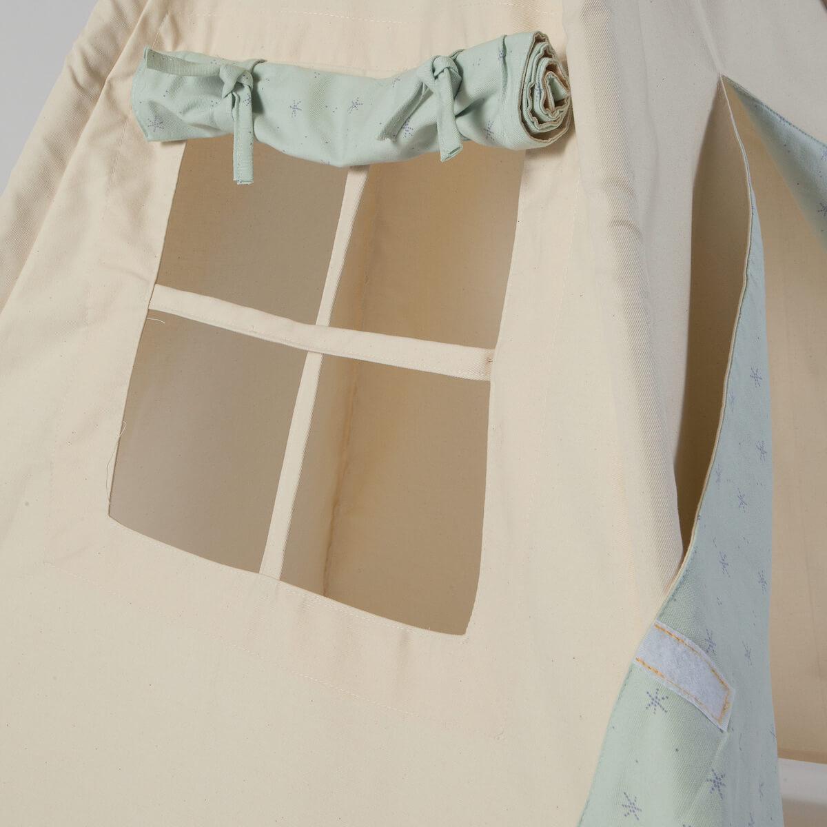 Tipi infantil beige STARS verde