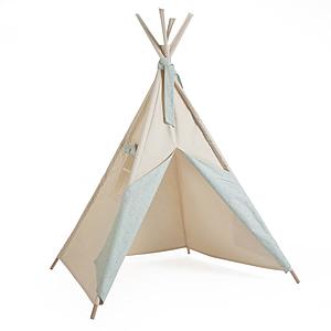Tipi infantil beige STARS verde