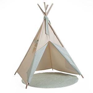 Tipi infantil beige STARS verde
