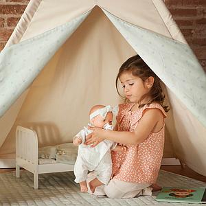 Tipi infantil beige STARS verde