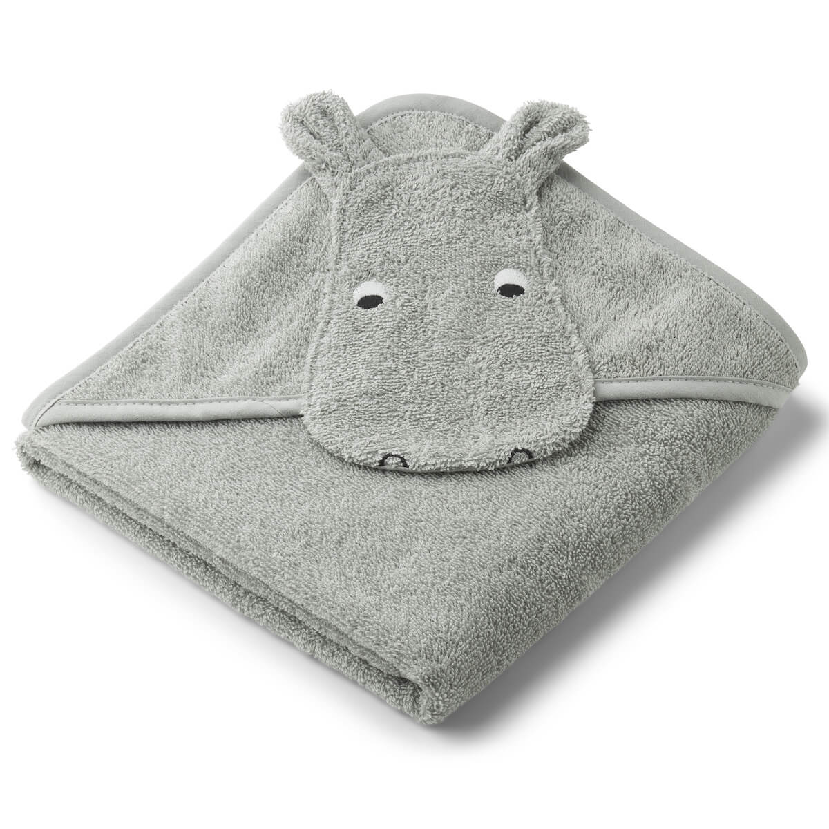 Toalla capucha ALBERT Liewood Hippo dove blue