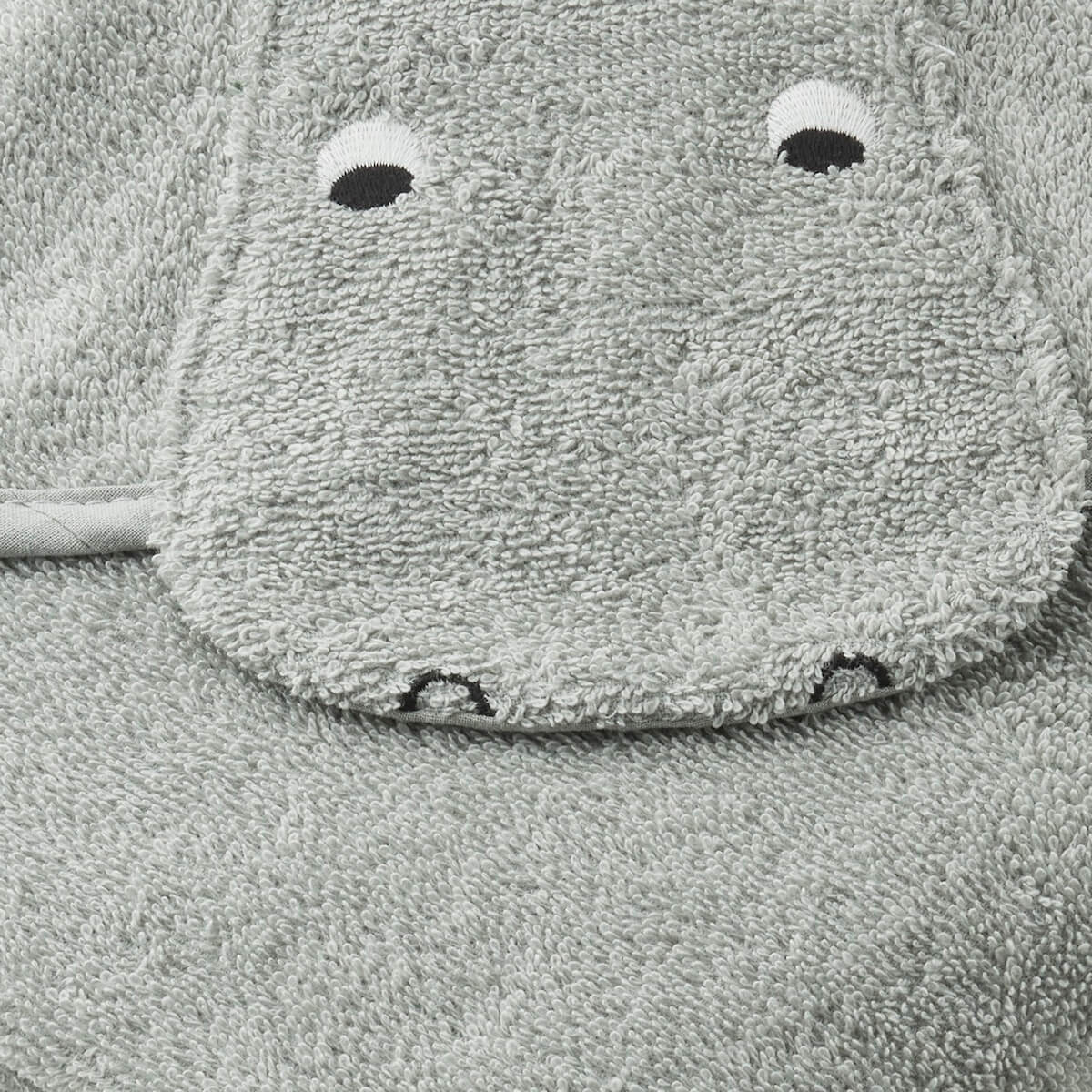 Toalla capucha ALBERT Liewood Hippo dove blue