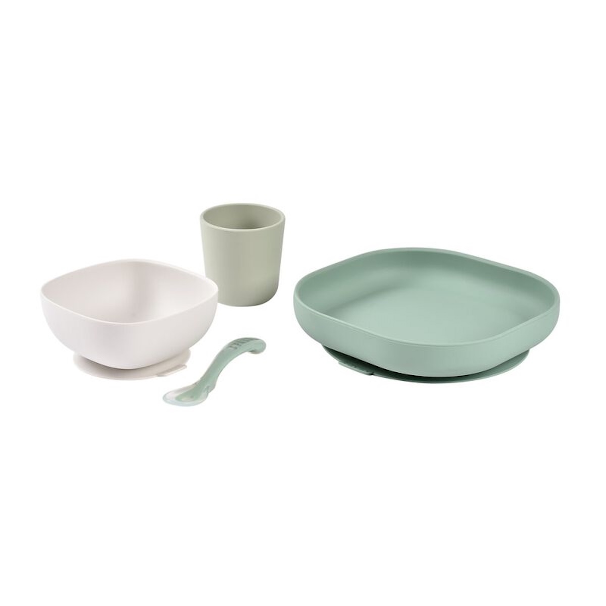 Vajilla silicona 4 piezas Béaba sage green
