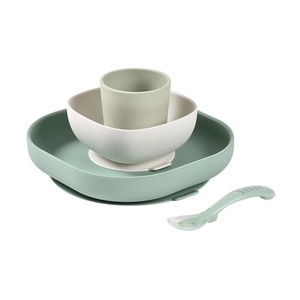 Vajilla silicona 4 piezas Béaba sage green