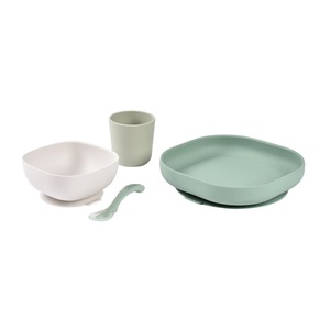 Vajilla silicona 4 piezas Béaba sage green