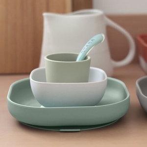 Vajilla silicona 4 piezas Béaba sage green