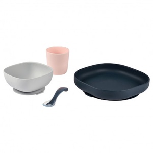Vajilla silicona 4pzas Béaba night blue