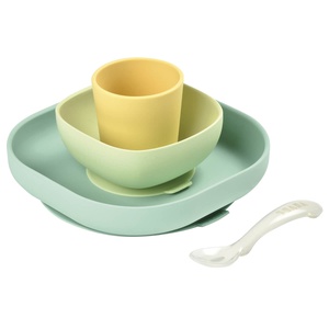Vajilla silicona 4pzas Béaba yellow