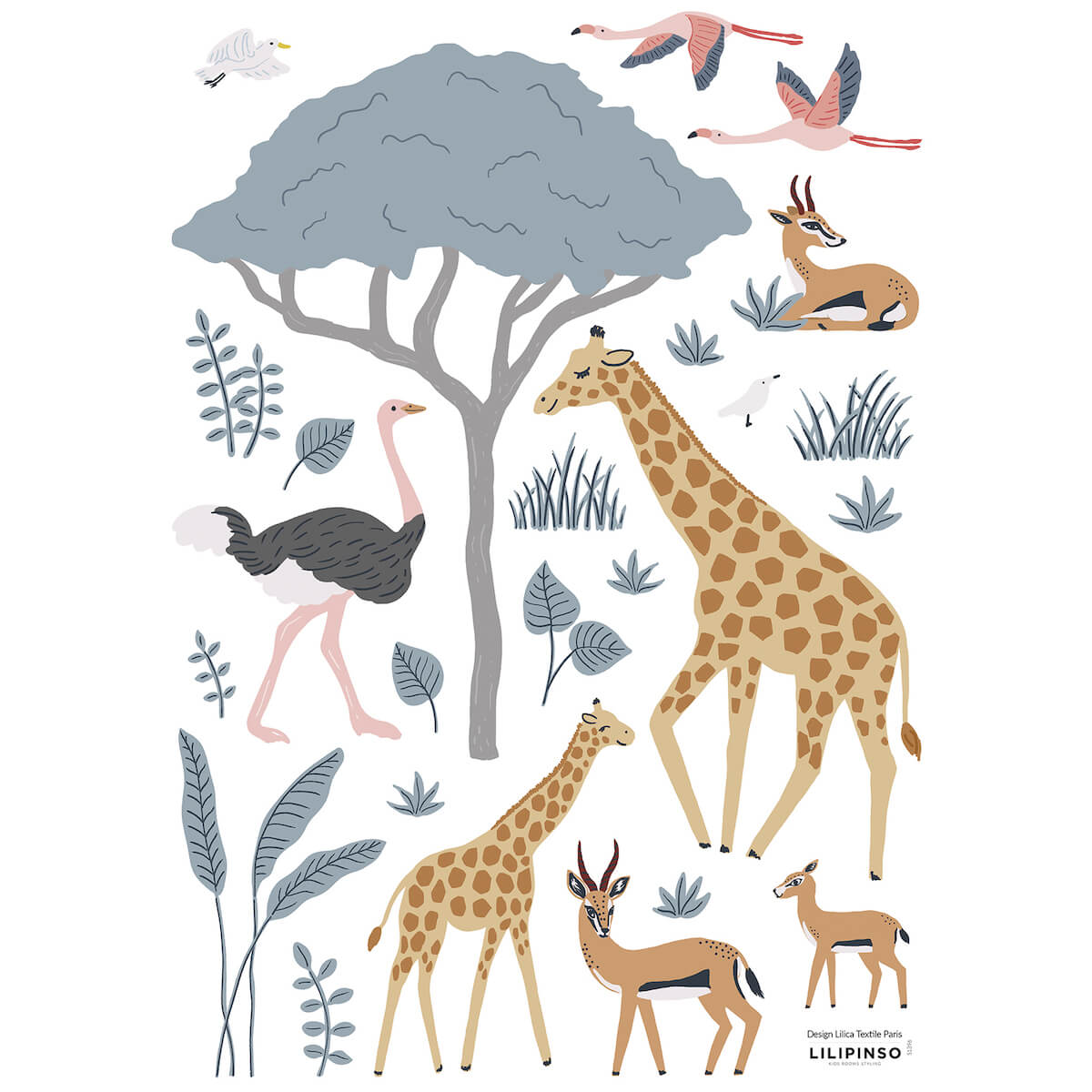Vinilo mural ANIMALES SALVAJES Lilipinso multicolor