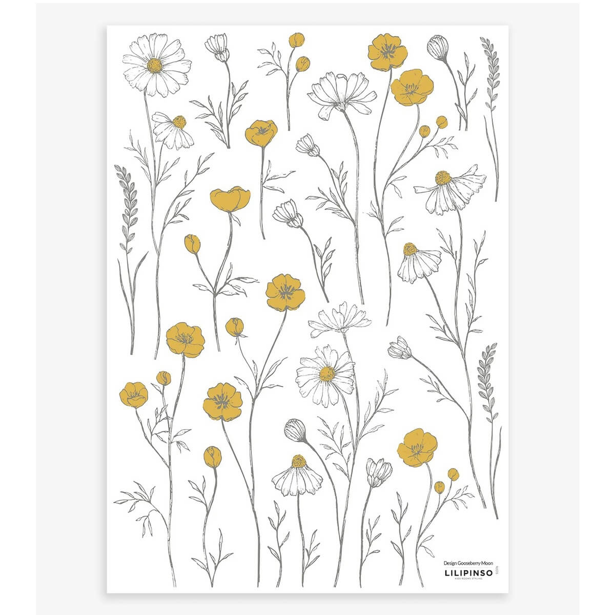 Vinilo mural Flores manzanilla CHAMOMILE Lilipinso