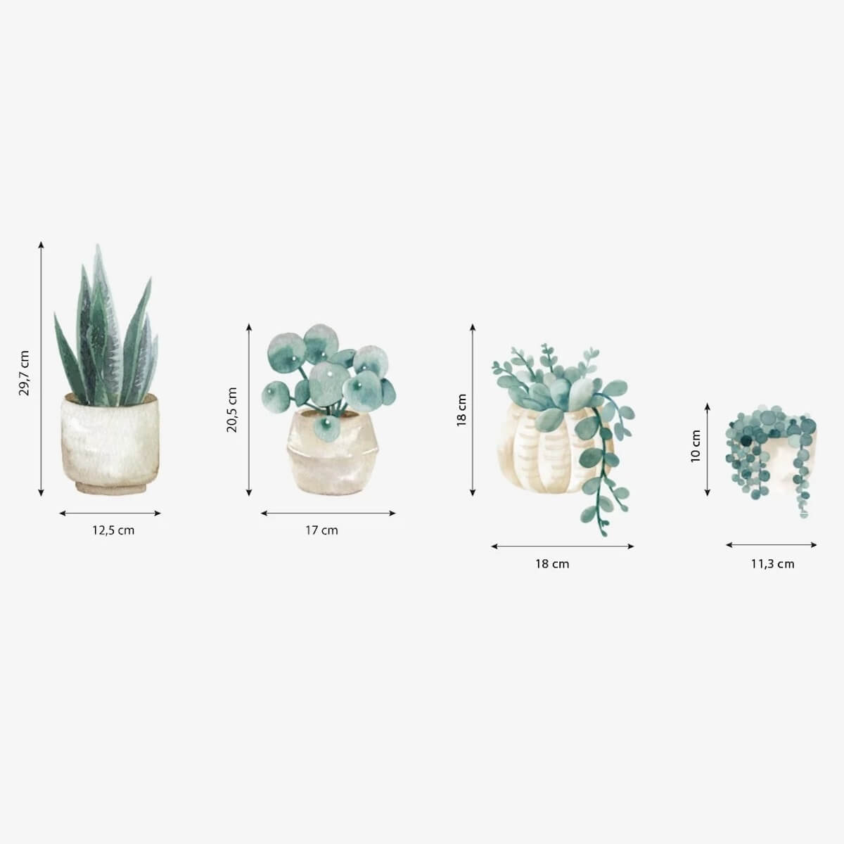 Vinilo mural Macetas-Plantas GREENERY Lilipinso